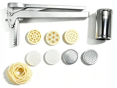 Pastamaschine manuell, Edelstahl, 7 Formen, Spaghetti, Lasagne, Fettuccine