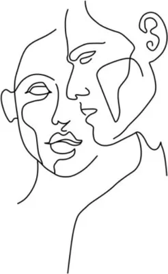 Produktbild von TPFLiving Kunstdruck LW-22 (OHNE RAHMEN) Poster - Leinwand - Wandbild - Hochauflösender Giclée-Druck, langlebig und hochwertig - Abstrakte Dame - Bilder Wohnzimmer -  - Größe: 60x80cm