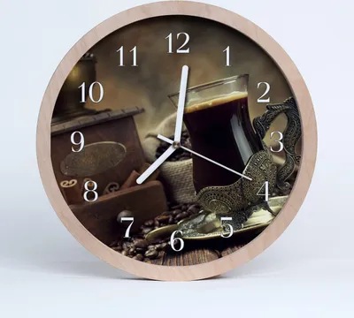 Produktbild von Holzuhr 20fi cm wanduhr - Kaffee in der Küche