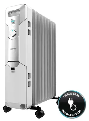 Image de Cecotec Radiateur Bain d'Huile ReadyWarm 9000 Space. 9 éléments, 2000 W et 3 niveaux de puissance, Ramasse-câbles, 20 m²