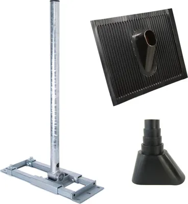 Produktbild von PremiumX DELUXE X90-48 Dachsparrenhalter 90cm Mast SAT Alu-Ziegel Tülle schwarz