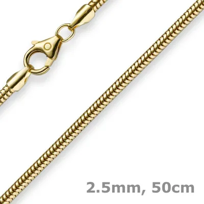 2-5mm-Schlangenkette-585-Gelbgold-50cm