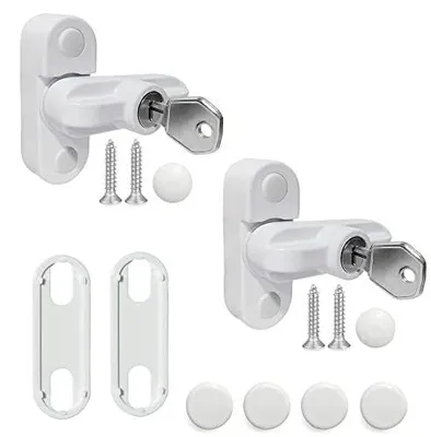 Fenstersicherung 2er-Set mit Schlüssel, weiß, für uPVC