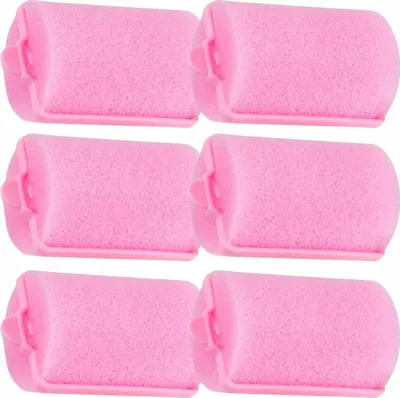 Immagine prodotto di Rulli per capelli in spugna morbida, per set da parrucchiere, rosa - 10 pz
