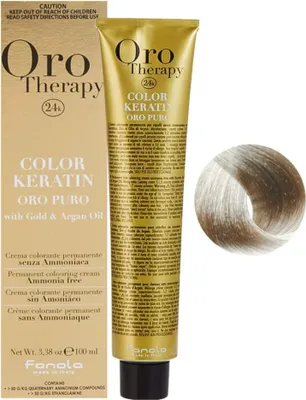 Obrázok produktu pre Fanola Oro Therapy 10.1 Extra Blonde Platinum Ash Extra, Blond, Extra Blonde Platinum Ash Extra, Ženy, 100 ml, Všetky typy vlasy, Zachovávajúci farbu, Dlhotrvajúce, Lesk, Zmäkčovadlo