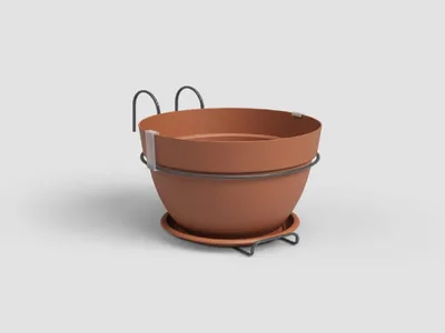 Obrázok produktu pre artevasi© CAPRI CAMPANA balkónový kvetináč terakota Ø 20 cm s držiakom - plast