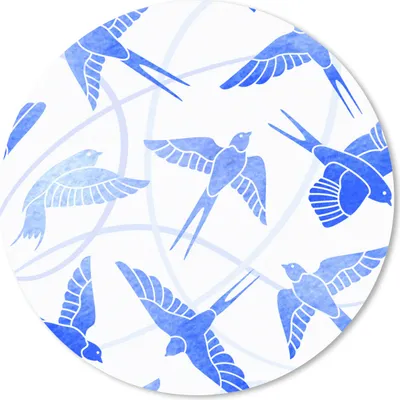 Produktbild von MuchoWow® Mauspad Mousepad Muster - Blau - Vogel 40x40 cm - Mousepads - Maus Mat - Pad - Mausunterlage - Schreibtisch Accessoires