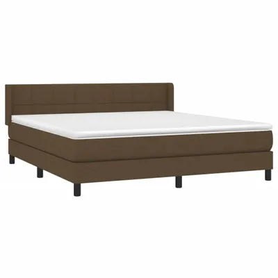 Produktbild von vidaXL Boxspringbett mit Matratze Dunkelbraun 180x200 cm Stoff