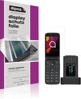 Immagine prodotto di 4x Pellicola Protettiva per TCL One Touch 4043D mit Rückseite Protezione Schermo Claro Display dipos