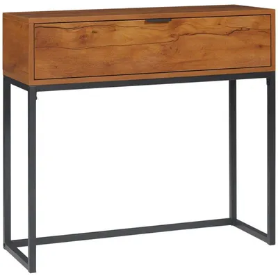 Obrázok produktu pre Konzolový stolík s zásuvkou | Farba: prírodná + čierna | Rozmery: 30 x 80 x 76 cm