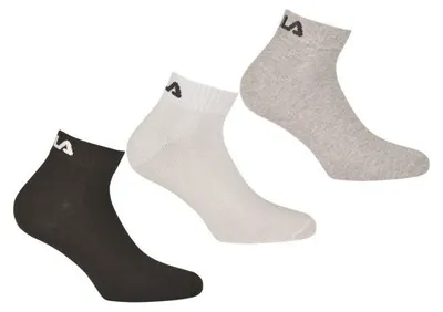 Produktbild von FILA Unisex Training Quarter Socken 3 Paar Schwarz / Weiß / Grau