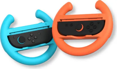 Produktbild von Halterung / Kappen für Joy-Cons für Nintendo Switch 2 / OLED / 1, YAXO Wheels Set, 2 Stück, Orange / Blau