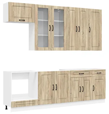 Produktbild von vidaXL Kücheneinheit KALMAR 8 stk. Sonoma-Eiche Holzwerkstoff