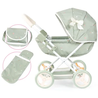 Produktbild von Bayer Design 12728AA Puppenwagen Cosy, integrierter Korb, faltbar, mit Decke, Kissen und Tasche