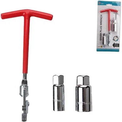 Obrázok produktu pre Sada kľúčov z uhlíkovej ocele – 16 mm/21 mm, červená – 3-dielna – súprava náradia