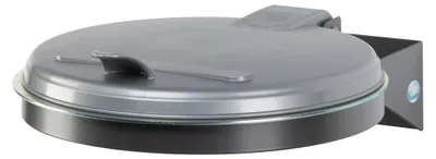 Produktbild von Robuster Abfallsammler für Wertstoffsortierung 1-Fach | Wandhalterung | 120 Liter, BxT 50x51cm | Stahl | Grau-Silber