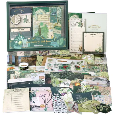 Zdjęcie produktu dla Zestaw do scrapbookingu w stylu vintage, zawierający notes i naklejki