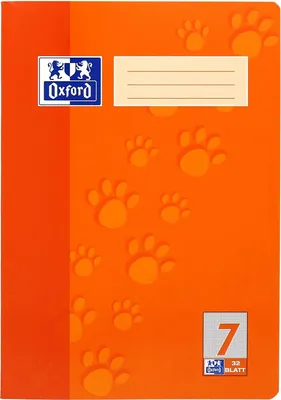 Produktbild von Oxford Junior Schulheft "Tatzen" DIN A4 Lineatur 7 kariert 7 mm 32 Blatt