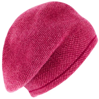 Fiebig melierte Baskenmütze mit Wollanteil in rosa