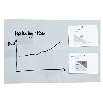 Produktbild von SIGEL GL141 Glas-Whiteboard / große Glasmagnettafel Artverum, 65x100 cm, super-weiß