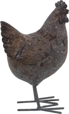 Immagine prodotto di Clayre & Eef figurina di pollo 13x9x20 cm in poliresina grigia