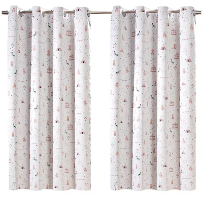Produktbild von Heimtexland Kinder Deko Vorhang 2er Set Verdunkelungsgardinen Kinderzimmer Thermo-Gardine Sonnenschutz Kälteisolierend verdunkelnd Typ922 Zirkus Ösenschal HxB 160x135 cm