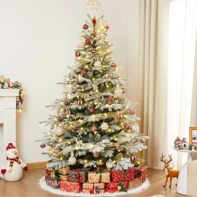 Produktbild von YORBAY Künstlicher Weihnachtsbaum 180 cm Künstlicher Christbaum mit Schnee, Metallständer