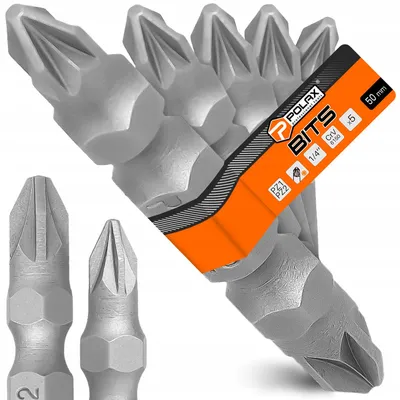Produktbild von Polax Bit PZ2 x PZ1 1/4" 50mm magnetisch 5 Stück
