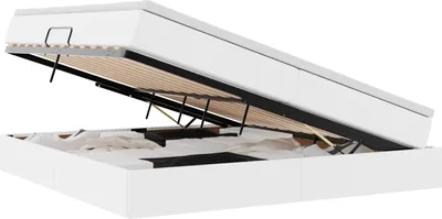 Immagine prodotto di Letto con contenitore e materasso Bianco 200 x 200 cm
