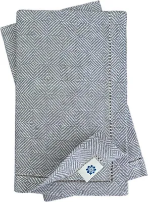 Immagine prodotto di Set di 4 tovaglioli in lino 100% cotone, grigi (44 x 44 cm)