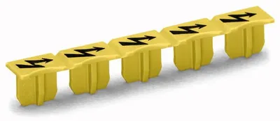 Produktbild von WAGO 2010-115 Warnabdeckung,für 5 Klemmen,mit schwarzem Blitzpfeil,gelb