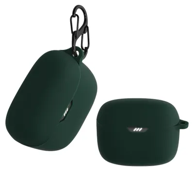 Produktbild von kwmobile Schutzhülle für JBL Tune Buds Hülle - TPU Silikon Case für Kopfhörer Ladecase - stoßfestes Cover mit Karabiner - Dunkelgrün