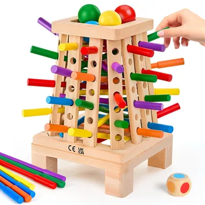 Produktbild von Montessori Spiel Brettspiel aus Holz Lernspiele Feinmotorik und Mathe