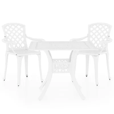 Obrázek produktu pro vidaXL 3dílná sada Bistro Set Litý hliník Bílá