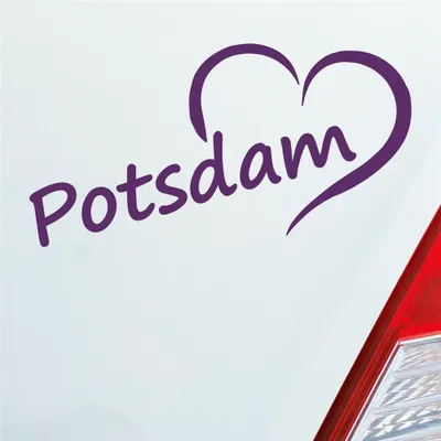 Produktbild von Auto Aufkleber Potsdam Herz Stadt City Love Liebe Heimat 16x8 cm Lila Sticker Heckscheibenaufkleber