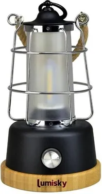 Produktbild von Kabellose Laterne LUMISKY WILDY, 23 cm, Seilgriff, Dimmbare Warmweiße LED, 300 Lumen
