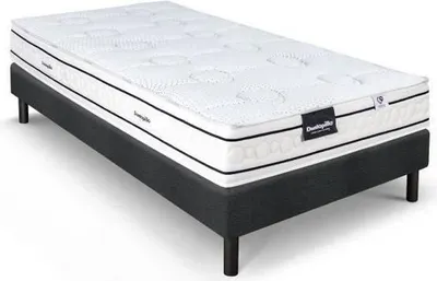 Image de Matelas Sommier Dunlopillo Lavande 90x200 cm, Latex 21 cm, 7 Zones, Soutien Équilibré, Fabriqué en France