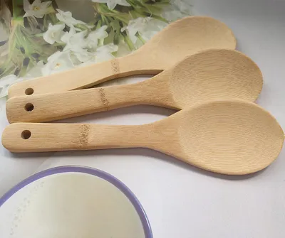 Imagen del producto de Pala de bambú, 22,5 cm, de madera, con propiedades antiadherentes, ideal para la cocina
