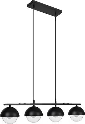 Image de Lampe suspendue, réglable en hauteur, design moderne, noir