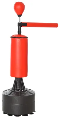 Obrázok produktu pre HOMCOM Boxovací vak na stojane, 205 cm, boxovací stojan, tréningový boxovací vak, boxerské rukavice, červená