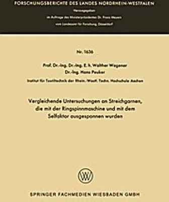 Obrázok produktu pre Vergleichende Untersuchungen an Streichgarnen, die mit der Ringspinnmaschine und mit dem Selfaktor ausgesponnen wurden