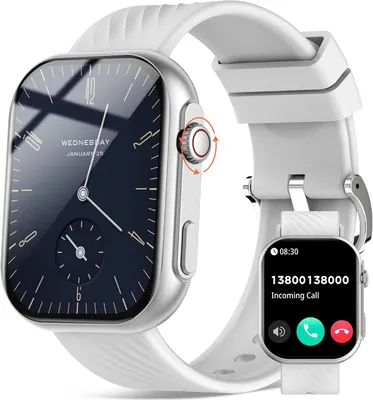 Produktbild von AVUMDA Smartwatch Herren Damen mit Telefonfunktion 2.01'' HD Display 123 Sportmodi Blutdruck Herzfrequenz Schlafmonitor IP68 Fitness Uhr