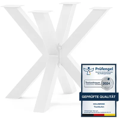 Produktbild von HOLZBRINK Tischbeine aus Metall, Tischgestell für Esstisch Küchentisch Konferenztisch, 85x80x72 cm (LxBxH), Weiss, 1 Stück