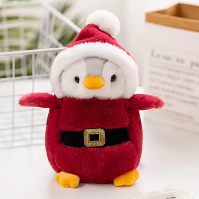 Produktbild von Pinguin Stofftier Plüschtier 20cm Weihnachtsmann