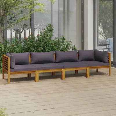 Produktbild von The Living Store 4-Sitzer-Gartensofa mit Kissen Massivholz Akazie