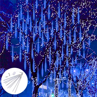 LED-Meteorenregen 240 LEDs, 30 cm, 10 Röhren, blau