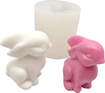 Immagine prodotto di Stampo per candele in silicone per sapone, Pasqua, coniglietto pasquale, 74 x 65 x 23 mm, 155 g