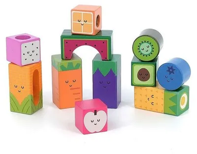Produktbild von Vilac musikalische Holzbausteine Obst Montessori Spielzeug Lernspiel