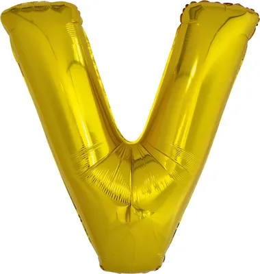 Immagine prodotto di Palloncino in foil lettera V oro - 88 cm