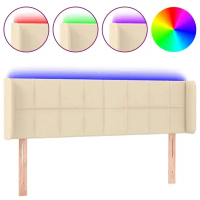 Produktbild von vidaXL LED Kopfteil Creme 147x16x78/88 cm Stoff